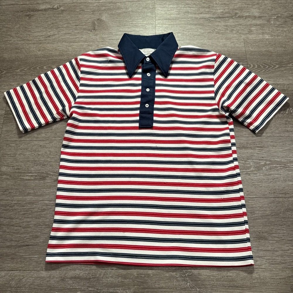 Robert Bruce Polo‎ Shirt Mens XL Red Striped Arnold Palmer USA 70s Vintage Golf